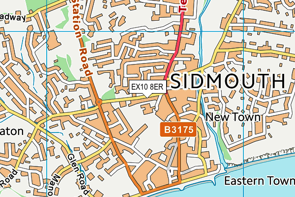 EX10 8ER map - OS VectorMap District (Ordnance Survey)