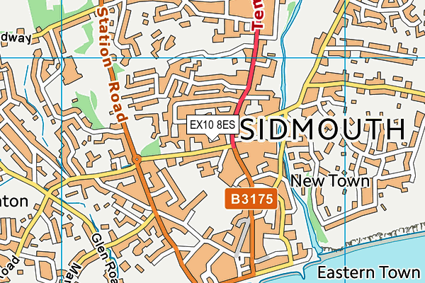 EX10 8ES map - OS VectorMap District (Ordnance Survey)