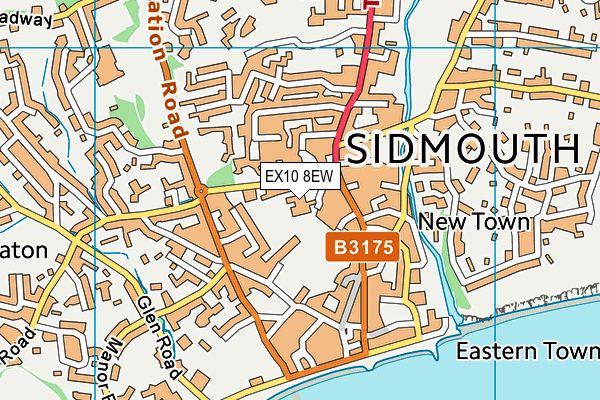 EX10 8EW map - OS VectorMap District (Ordnance Survey)