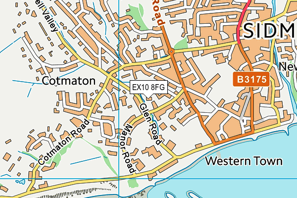 EX10 8FG map - OS VectorMap District (Ordnance Survey)