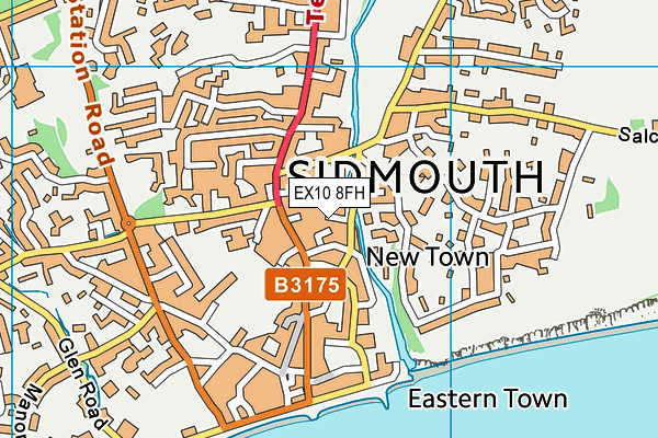 EX10 8FH map - OS VectorMap District (Ordnance Survey)