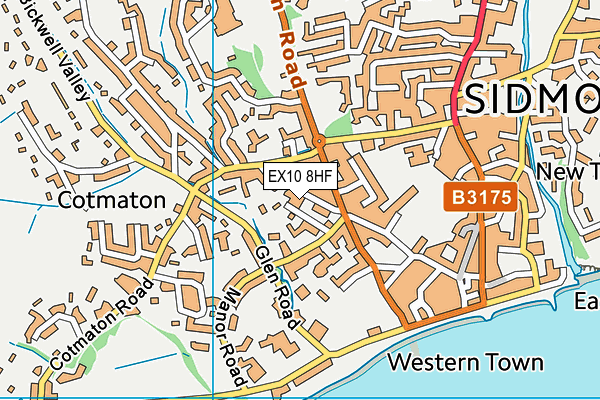EX10 8HF map - OS VectorMap District (Ordnance Survey)