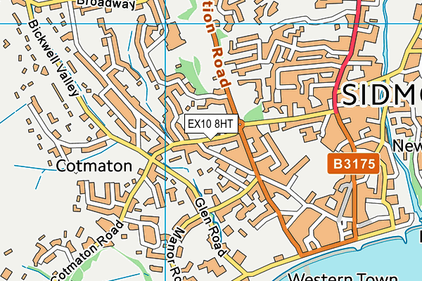 EX10 8HT map - OS VectorMap District (Ordnance Survey)