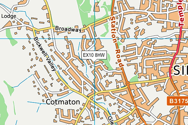 EX10 8HW map - OS VectorMap District (Ordnance Survey)