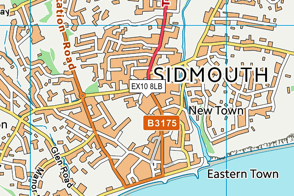 Map of SIDMOUTH BARBER LTD at district scale
