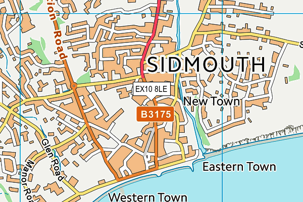 EX10 8LE map - OS VectorMap District (Ordnance Survey)