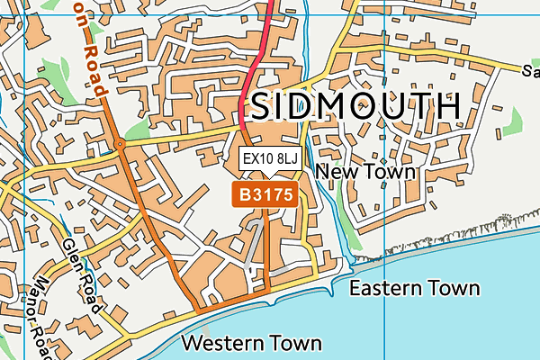 EX10 8LJ map - OS VectorMap District (Ordnance Survey)