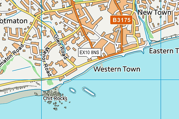 EX10 8NS map - OS VectorMap District (Ordnance Survey)