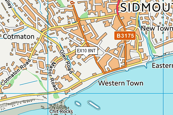 EX10 8NT map - OS VectorMap District (Ordnance Survey)