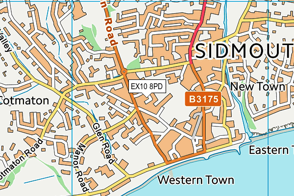 EX10 8PD map - OS VectorMap District (Ordnance Survey)