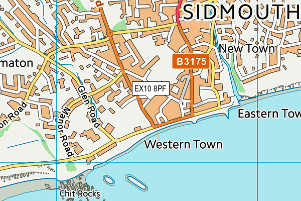 EX10 8PF map - OS VectorMap District (Ordnance Survey)