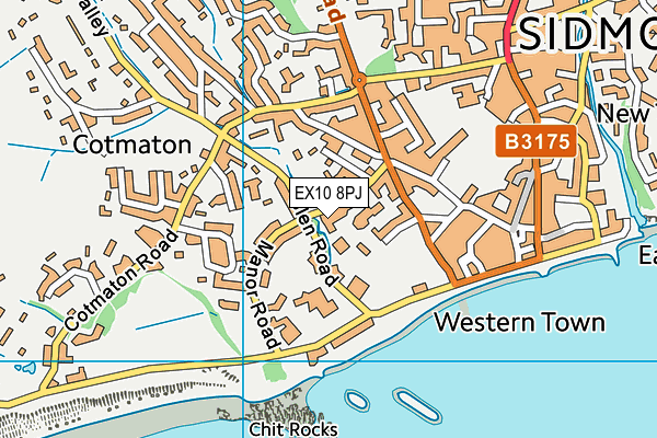 EX10 8PJ map - OS VectorMap District (Ordnance Survey)