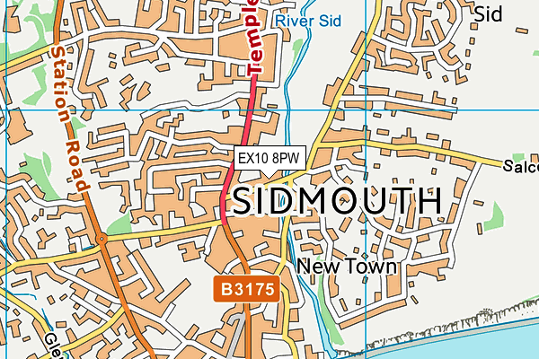 EX10 8PW map - OS VectorMap District (Ordnance Survey)