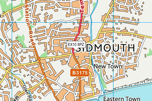 EX10 8PZ map - OS VectorMap District (Ordnance Survey)