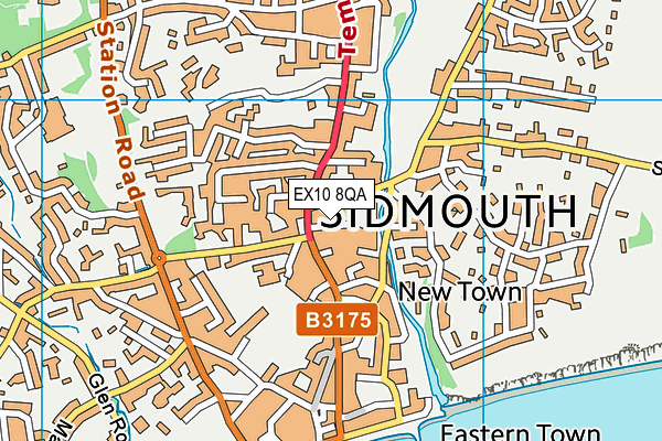 EX10 8QA map - OS VectorMap District (Ordnance Survey)