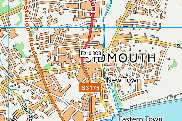 EX10 8QB map - OS VectorMap District (Ordnance Survey)