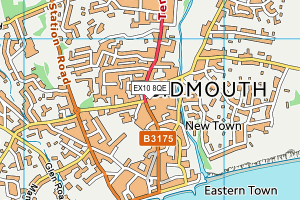 EX10 8QE map - OS VectorMap District (Ordnance Survey)