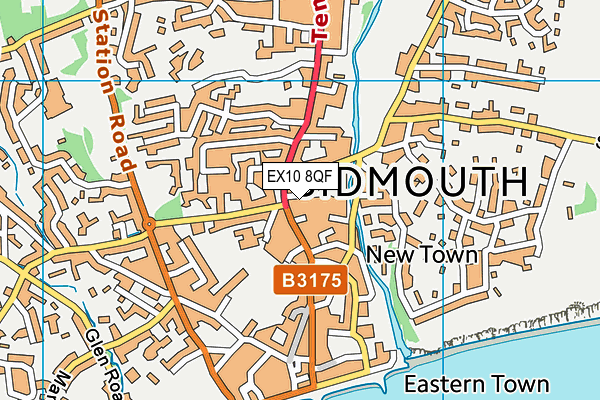 EX10 8QF map - OS VectorMap District (Ordnance Survey)