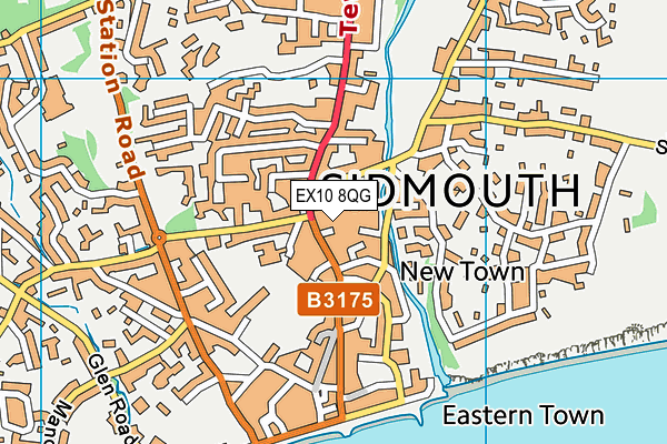 EX10 8QG map - OS VectorMap District (Ordnance Survey)