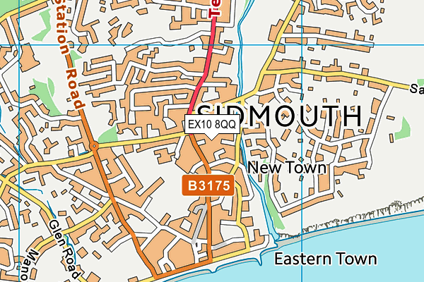 EX10 8QQ map - OS VectorMap District (Ordnance Survey)