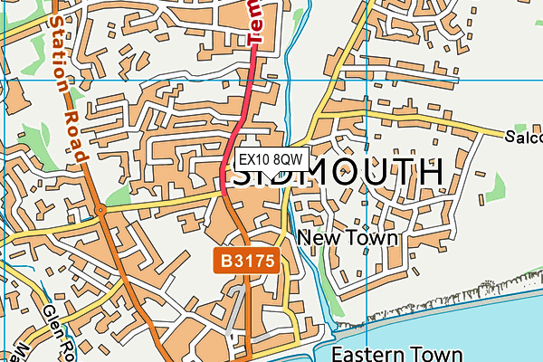 EX10 8QW map - OS VectorMap District (Ordnance Survey)