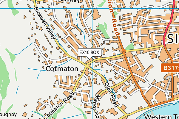 EX10 8QX map - OS VectorMap District (Ordnance Survey)