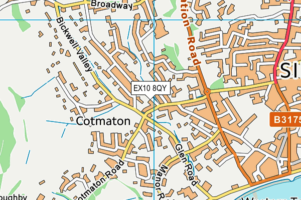 EX10 8QY map - OS VectorMap District (Ordnance Survey)
