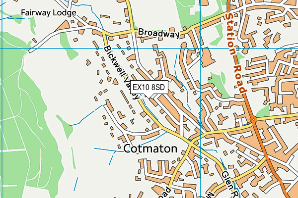 EX10 8SD map - OS VectorMap District (Ordnance Survey)