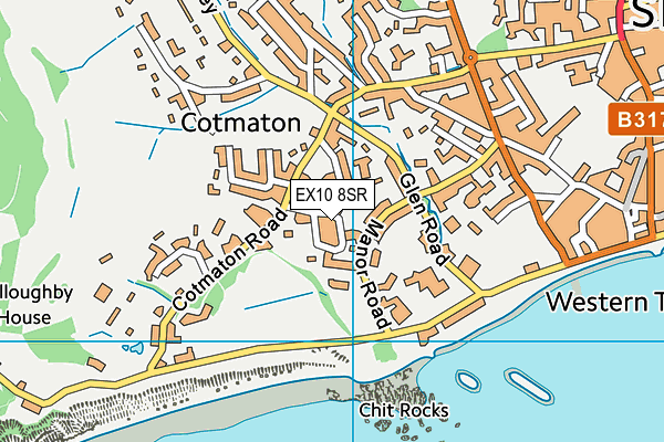 EX10 8SR map - OS VectorMap District (Ordnance Survey)