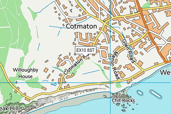 EX10 8ST map - OS VectorMap District (Ordnance Survey)