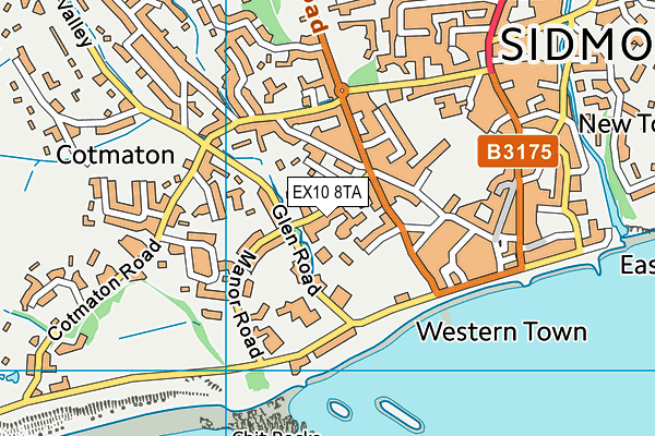 EX10 8TA map - OS VectorMap District (Ordnance Survey)