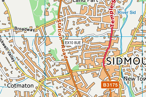 EX10 8UE map - OS VectorMap District (Ordnance Survey)