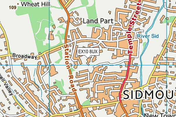 EX10 8UX map - OS VectorMap District (Ordnance Survey)