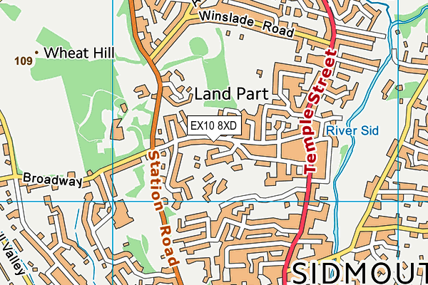 EX10 8XD map - OS VectorMap District (Ordnance Survey)