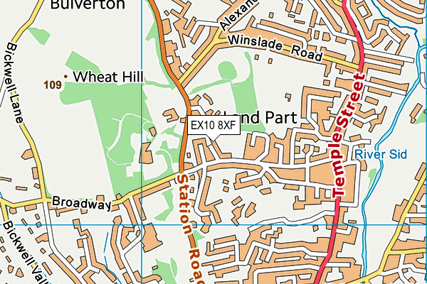 EX10 8XF map - OS VectorMap District (Ordnance Survey)