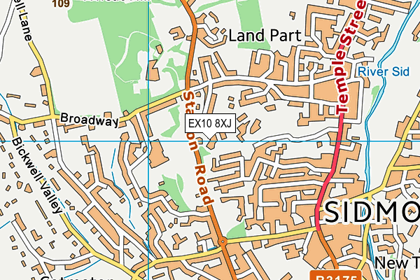 EX10 8XJ map - OS VectorMap District (Ordnance Survey)