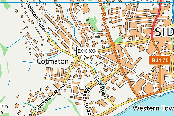 EX10 8XN map - OS VectorMap District (Ordnance Survey)