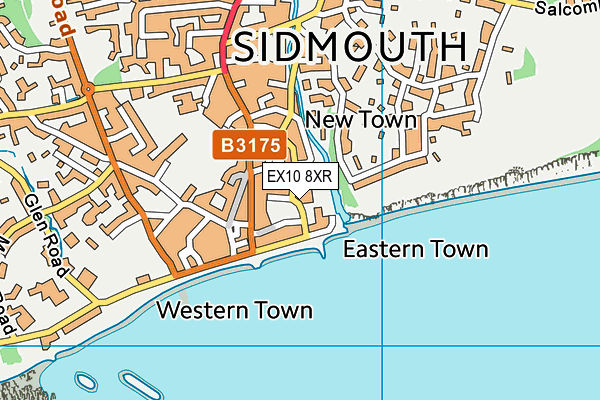 Sidmouth Swimming Pool map (EX10 8XR) - OS VectorMap District (Ordnance Survey)