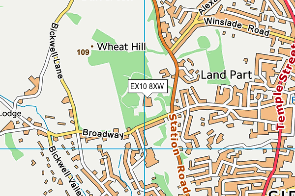 EX10 8XW map - OS VectorMap District (Ordnance Survey)