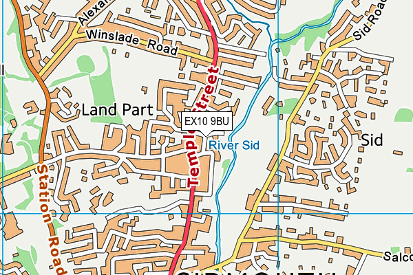 EX10 9BU map - OS VectorMap District (Ordnance Survey)