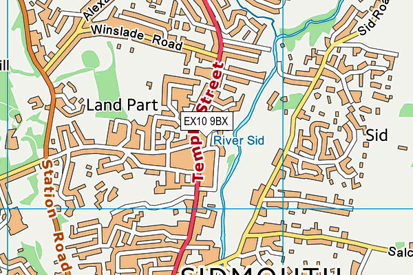 EX10 9BX map - OS VectorMap District (Ordnance Survey)