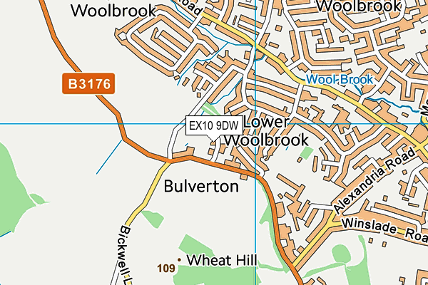 EX10 9DW map - OS VectorMap District (Ordnance Survey)