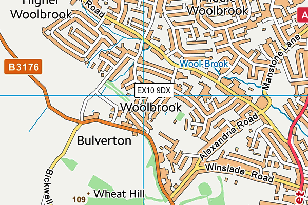 EX10 9DX map - OS VectorMap District (Ordnance Survey)