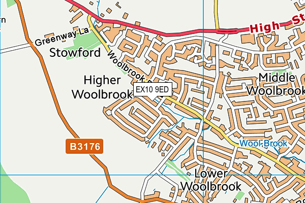 EX10 9ED map - OS VectorMap District (Ordnance Survey)