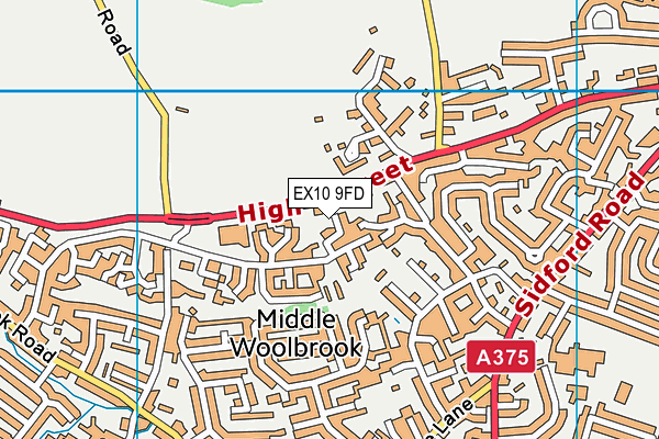 EX10 9FD map - OS VectorMap District (Ordnance Survey)
