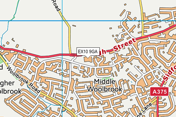 EX10 9GA map - OS VectorMap District (Ordnance Survey)