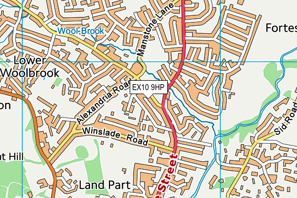 Long Park map (EX10 9HP) - OS VectorMap District (Ordnance Survey)