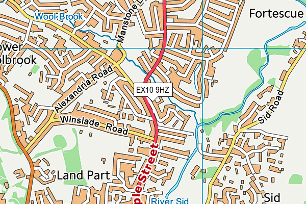 EX10 9HZ map - OS VectorMap District (Ordnance Survey)