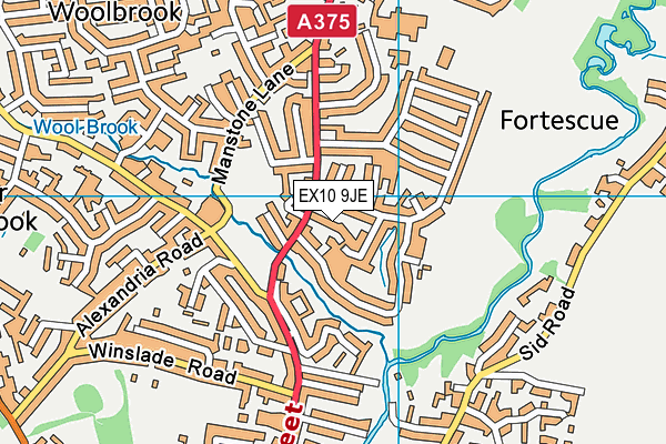 EX10 9JE map - OS VectorMap District (Ordnance Survey)