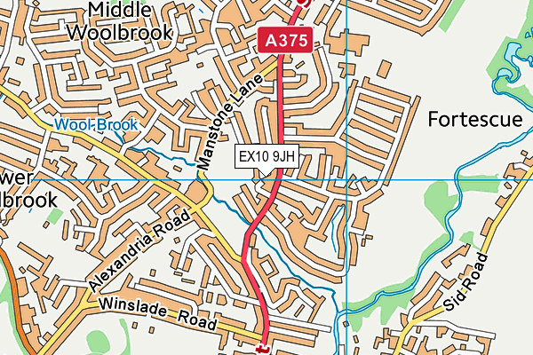 EX10 9JH map - OS VectorMap District (Ordnance Survey)